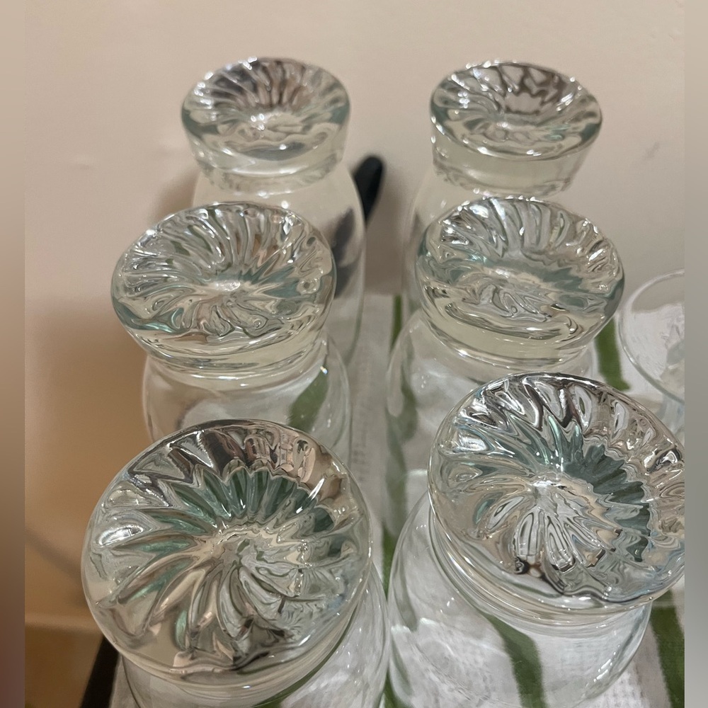 Set of 6 Libbey Sunburst Base Glasses - Picture 6 of 7